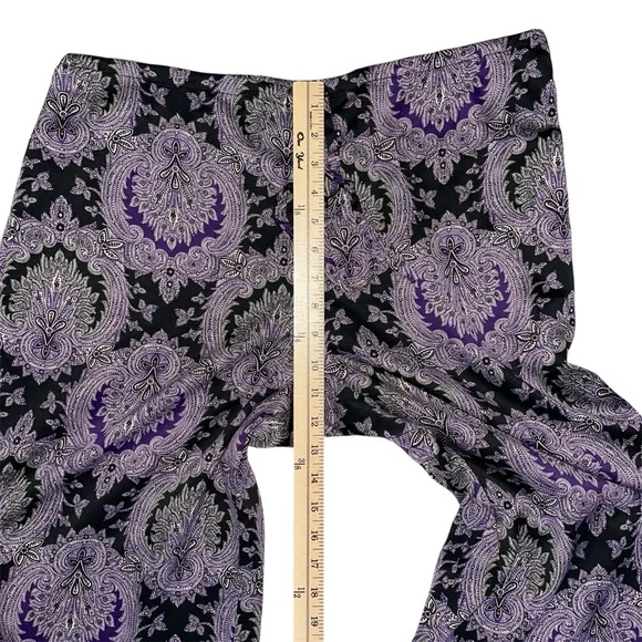 Lauren Ralph Lauren Purple Black Paisley Silky Pajama Set Size Large - Picture 13 of 13